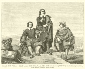 Salon de 1861, Peinture, Claude Lorrain, 1600-1682, Poussin, 1594-1663, et le Guaspre, 1613-1675, dans la campagne romaine - French School